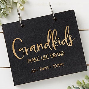Grandkids Personalized Black Poplar Photo Album - 30052-B