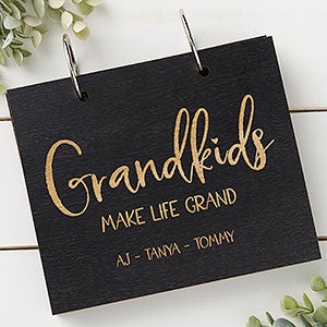 Grandkids Personalized Wood Photo Album - Black Poplar - 30052-B