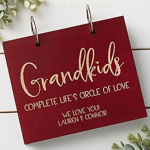 Grandkids Personalized Red Poplar Photo Album - 30052-R