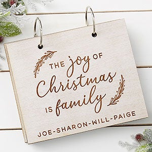 The Joy Of Christmas Personalized Wood Photo Album - Whitewash - 30057-W