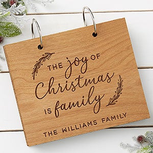 The Joy Of Christmas Personalized Wood Photo Album - Natural Alderwood - 30057-N