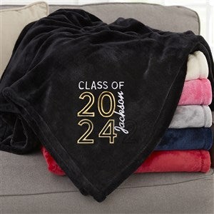 Graduating Class Of Embroidered 50x60 Black Fleece Blanket - 30084-SB