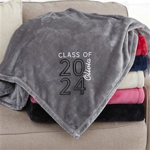 Graduating Class Of Embroidered 60x80 Grey Fleece Blanket - 30084-LG