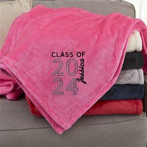 Graduating Class Of Embroidered 50x60 Pink Fleece Blanket - 30084-SP