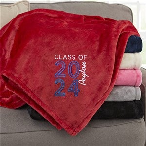 Graduating Class Of Embroidered 60x80 Red Fleece Blanket - 30084-LR