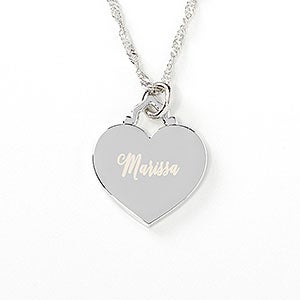 Scripty Name Personalized Heart Pendant - 30087