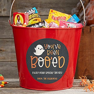 Youve Been Booed Personalized Large Treat Bucket- Red - 30101-RL