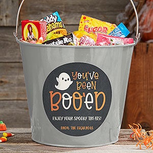 Youve Been Booed Personalized Large Treat Bucket- Silver - 30101-SL