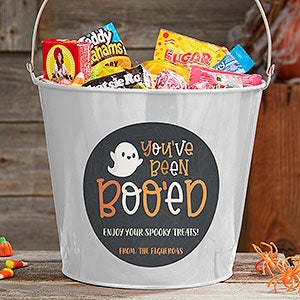 Youve Been Booed Personalized Large Treat Bucket- White - 30101-L