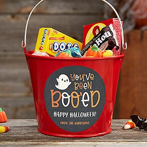 Youve Been Booed Personalized Halloween Treat Bucket Red - 30101-R