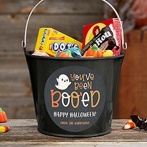 Youve Been Booed Personalized Halloween Treat Bucket-Black - 30101-B