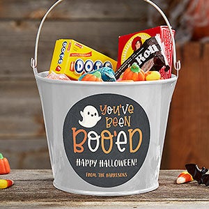 Youve Been Booed Personalized Halloween Treat Bucket White - 30101