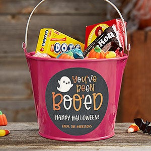 Youve Been Booed Personalized Halloween Treat Bucket Pink - 30101-P
