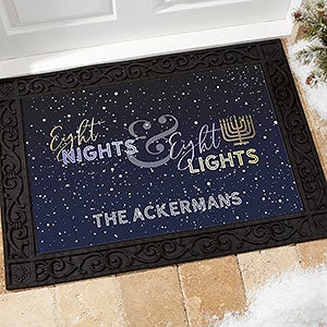 Eight Nights & Eight Lights Personalized Doormat- 18x27 - 30123-S