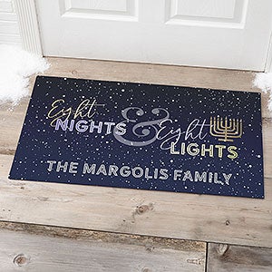 Eight Nights & Eight Lights Personalized Doormat- 20x35 - 30123-M