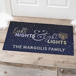 Eight Nights  Eight Lights Personalized Doormat- 20x35 - 30123-M