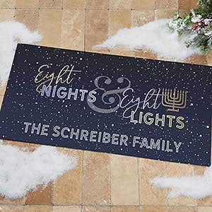 Eight Nights & Eight Lights Personalized Oversized Doormat- 24x48 - 30123-O