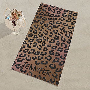 Leopard Print Personalized 35x72 Beach Towel - 30143-L