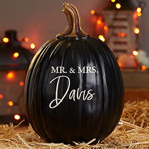Classic Elegance Wedding Personalized Pumpkins - Large Black - 30145-LB