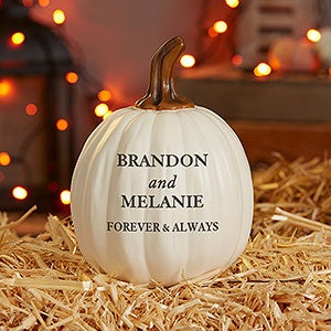 Classic Elegance Wedding Personalized Pumpkins - Small Cream - 30145-SC