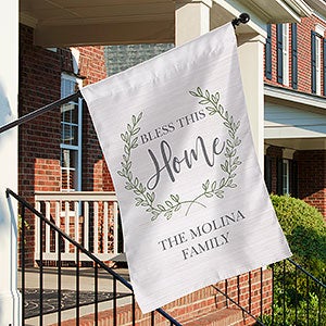 Religious Blessings Personalized House Flag- Bless This Home - 30147-B