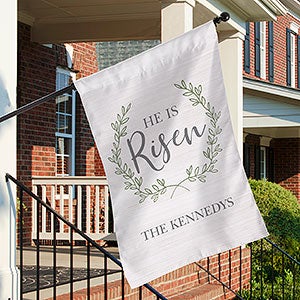 Religious Blessings Personalized House Flag- He Is Risen - 30147-H