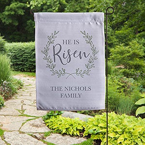 Religious Blessings Personalized Garden Flag- He Is Risen - 30148-H