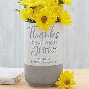 Thanks for Helping Me Grow Personalized Cement Vase - 30184