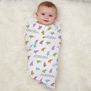 Baby Zoo Animals Personalized Baby Receiving Blanket - 30191