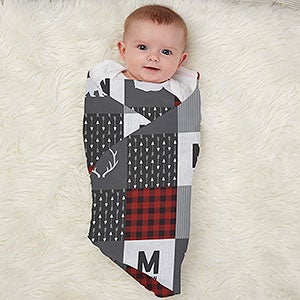 Buffalo Plaid Personalized Baby Receiving Blanket - 30193