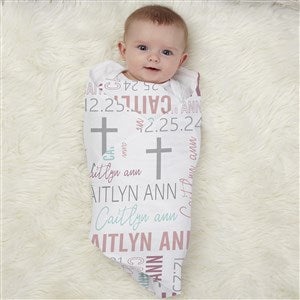 Christening Day For Her  Personalized Baby Receiving Blanket - 30198