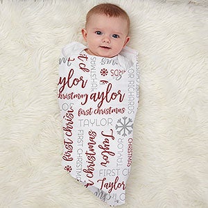 First Christmas  Personalized Baby Receiving Blanket - 30199