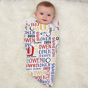 Bright Name For Him  Personalized Baby Receiving Blanket - 30210