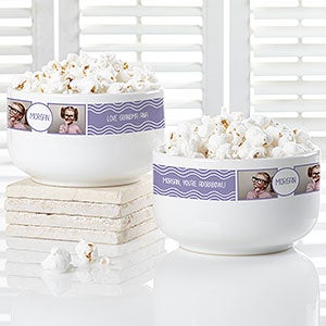 Photo Pattern Personalized 14 oz. Snack Bowl - 30215-N