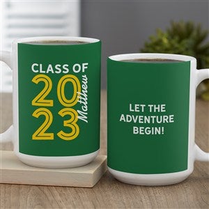 Graduating Class of Personalized Graduation Coffee Mug 15 oz.- White - 30223-L