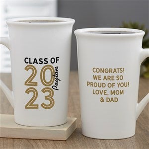 Graduating Class of Personalized Graduation Latte Mug 16 oz.- White - 30223-U