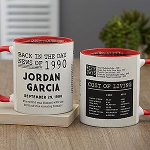 Back in the Day Personalized Coffee Mug 11oz.- Red - 30226-R