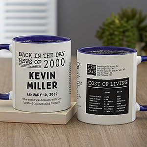 Back in the Day Personalized Coffee Mug 11 oz Blue - 30226-BL