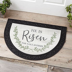 Religious Blessings Personalized Half Round Doormat- He Is Risen - 30240
