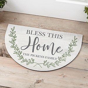 Bless This Home Personalized Half Round Doormat - 30240-B