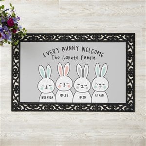 Bunny Family Character Personalized Easter Doormat - 20x35 - 30241-M