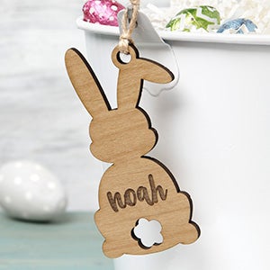 Easter Bunny Personalized Natural Wood Easter Basket Tag - 30253