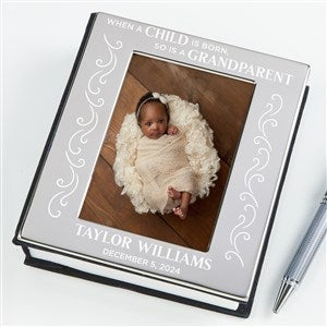 A Grandparent Is Born Engraved Silver Photo Album - 30260