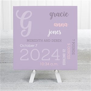 Modern All About Baby Girl Personalized Mini Baby Canvas Prints - 30264-5x5