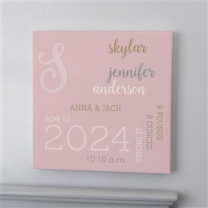 Modern All About Baby Girl Personalized Baby Canvas Prints - 12x12 - 30264-S