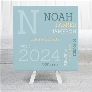 Modern All About Baby Boy Personalized Baby Canvas Prints - 8x 8 - 30265-8x8