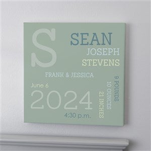 Modern All About Baby Boy Personalized Baby Canvas Prints - 12x12 - 30265-S