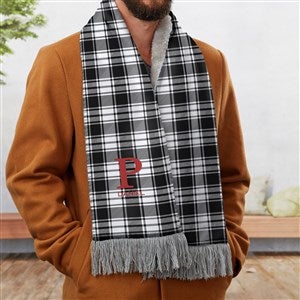 Christmas Plaid Personalized Mens Sherpa Scarf - 30274-S