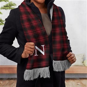Christmas Plaid Personalized Womens Sherpa Scarf - 30275-S