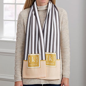 Classy Monogram Personalized Womens Fleece Scarf - 30281